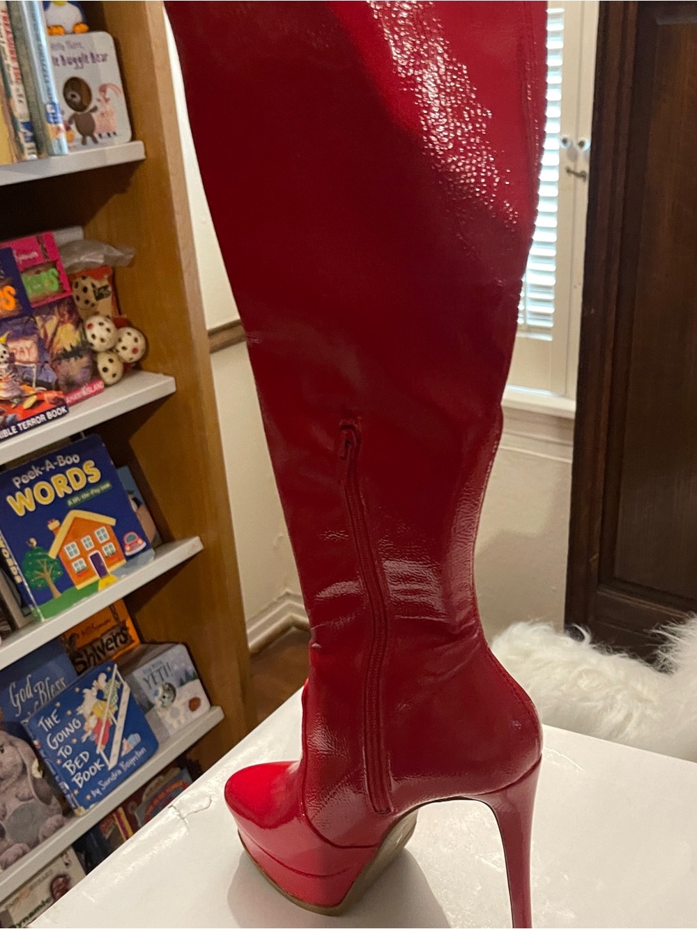 Thalia Sodi Red Patent Over-the-Knee Stiletto Boots